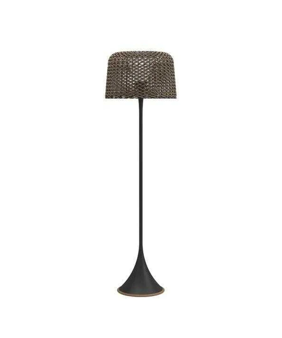 Tall woven outdoor ambient floor lamp