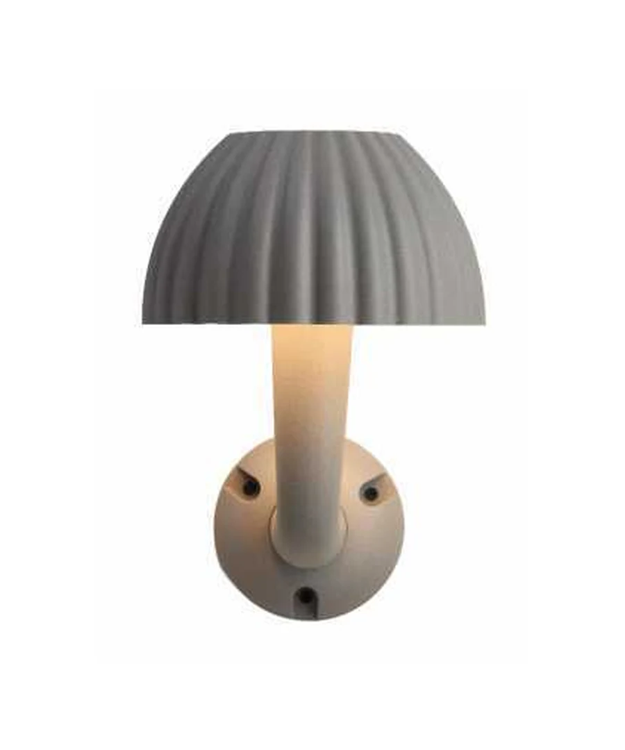 Modern outdoor wall light with a ribbed dome shade